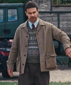 Theo James Brown Coat