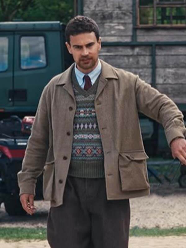 Theo James Brown Coat