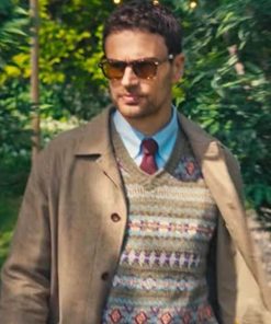 Theo James Brown Coat