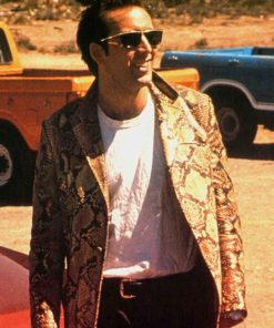 Nicolas Cage Gold Leather Jacket